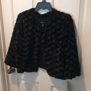 Formal jacket cropped style faux fur